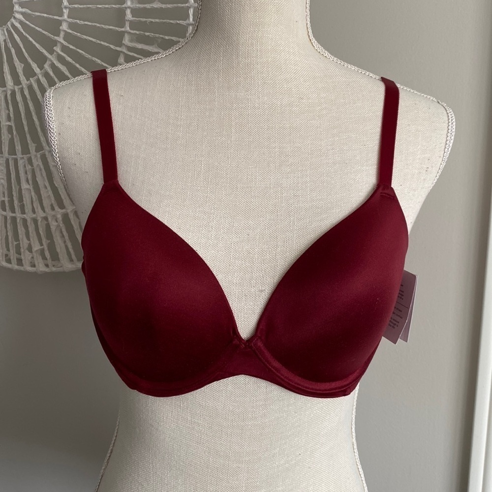 Auden - "The Icon", 36B Merlot / Red Lightly Lined Full Coverage Underwi…‌‌‌‌‌